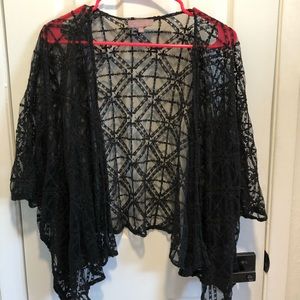 Black knitted kimono